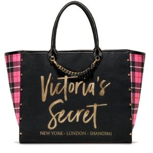 NWT Pink Plaid City Tote